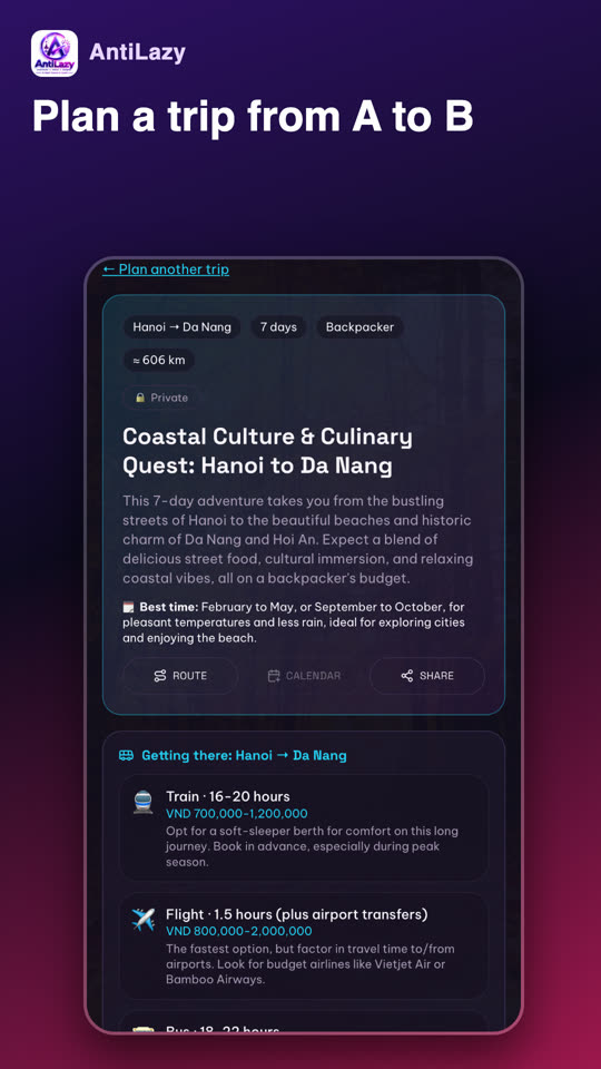 AntiLazy – AI Life Coach: Calorie Scanner, Trip Planner & Habits – screenshot 4