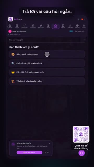 La bàn hướng nghiệp – ảnh chụp thực tế từ app 1
