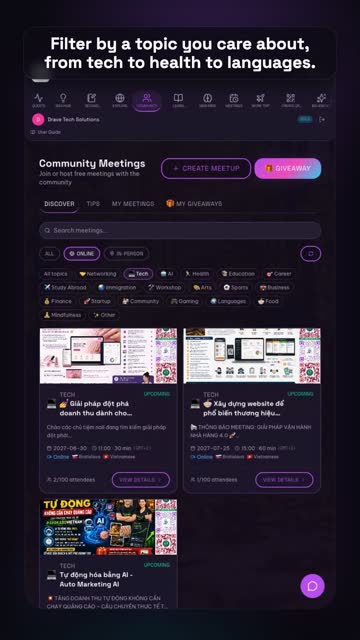 Community meetings – real app screenshot 2