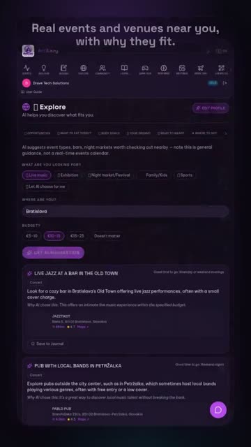 Events near you – real app screenshot 1