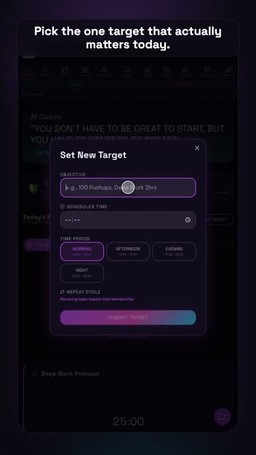 Focus & habits – real app screenshot 1