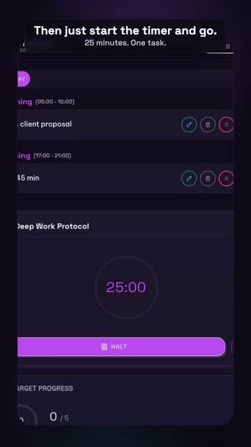 Focus & habits – real app screenshot 2