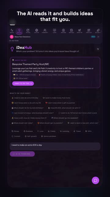 iDeaHub: wild ideas & the AI Builder path – real app screenshot 1