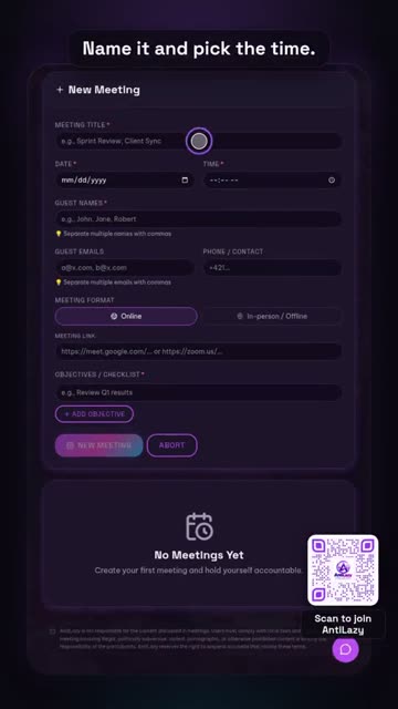Meet with a plan – real app screenshot 1