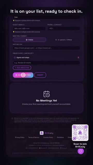 Meet with a plan – real app screenshot 2