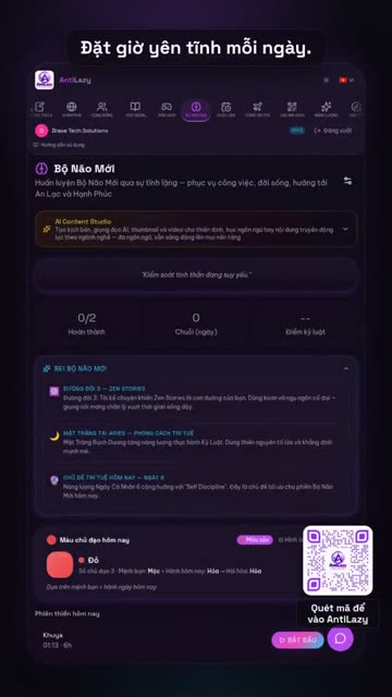 Thiền mỗi ngày, giữ chuỗi – ảnh chụp thực tế từ app 1
