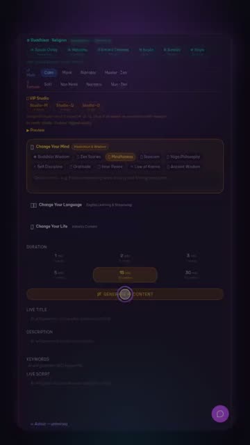 AI Content Studio writes your script – real app screenshot 1