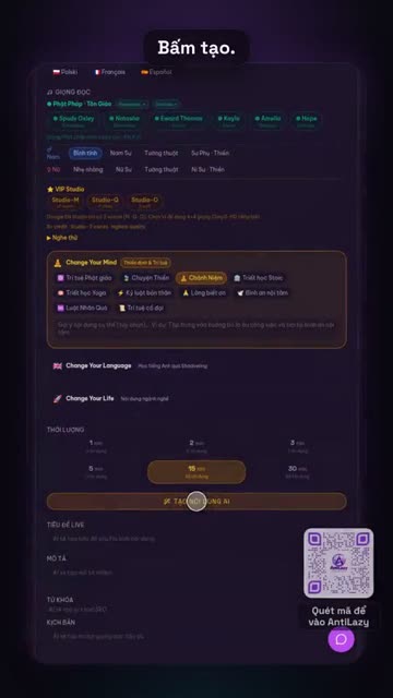 AI Content Studio viết kịch bản cho bạn – ảnh chụp thực tế từ app 1