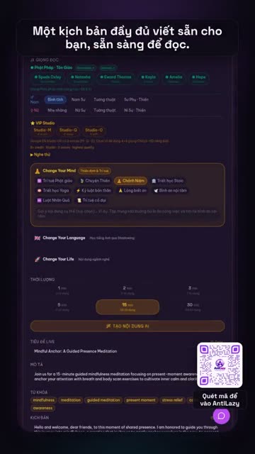AI Content Studio viết kịch bản cho bạn – ảnh chụp thực tế từ app 2