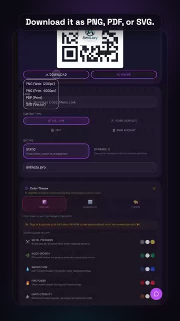 QR codes – real app screenshot 2