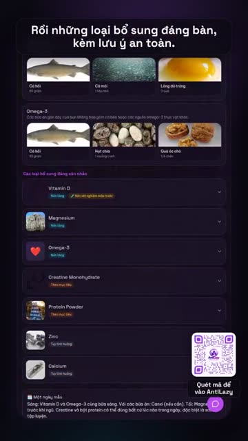 Hướng dẫn bổ sung dinh dưỡng cá nhân – ảnh chụp thực tế từ app 2