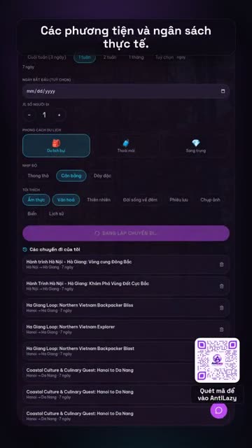 Lộ trình du lịch từ A đến B – ảnh chụp thực tế từ app 1