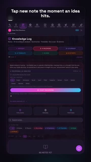 Your second brain – real app screenshot 1