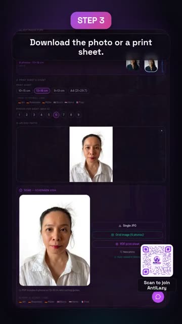 ID photo with AI at home – real app screenshot 2