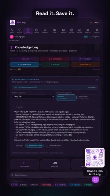 Translate notes and documents – real app screenshot 2