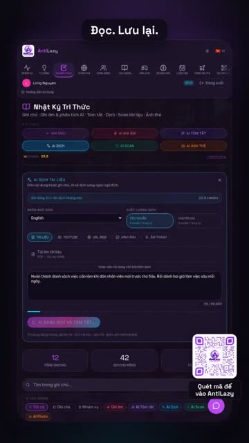 Dịch ghi chú và tài liệu – ảnh chụp thực tế từ app 2